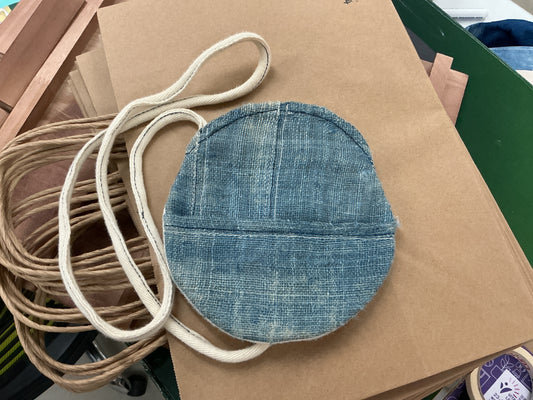 片藍造 藍染小提袋 圓袋